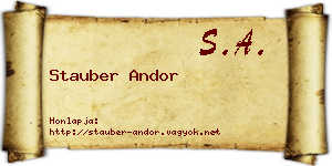 Stauber Andor névjegykártya